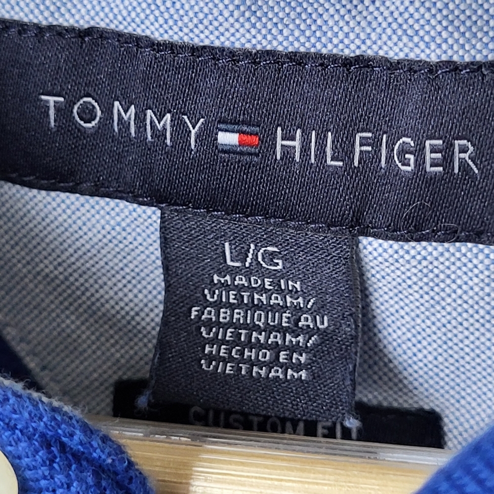 Tommy Hilfiger Royal Blue Short Sleeve Preppy Basic Polo Shirt - Picture 6 of 12